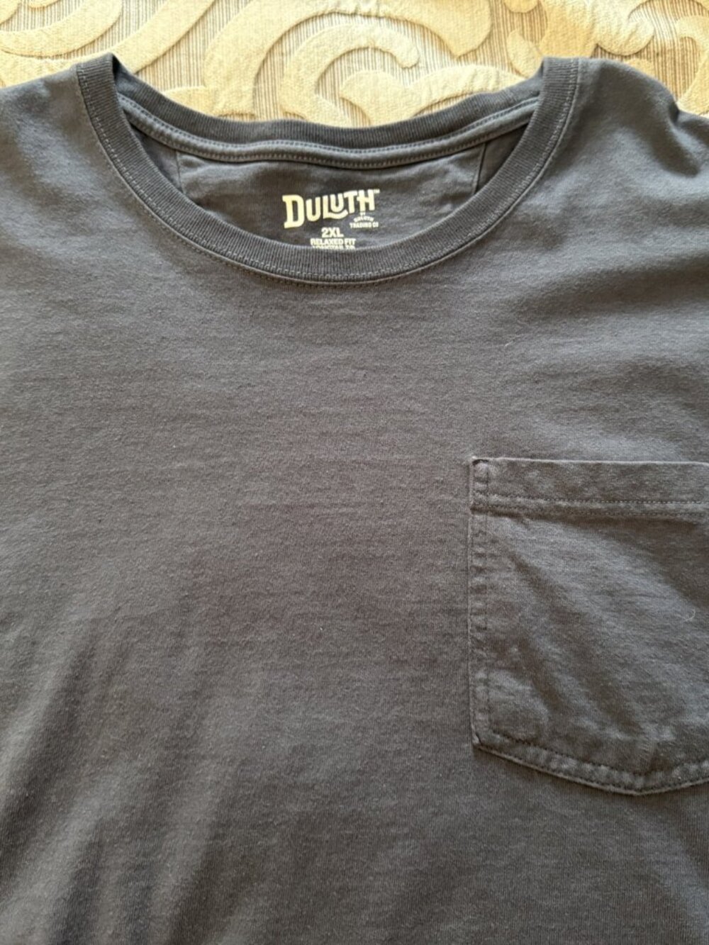 Duluth Longtail T Men's 2XL Navy Crew Neck Long Sleeve Pocket Tee Relaxed Fit